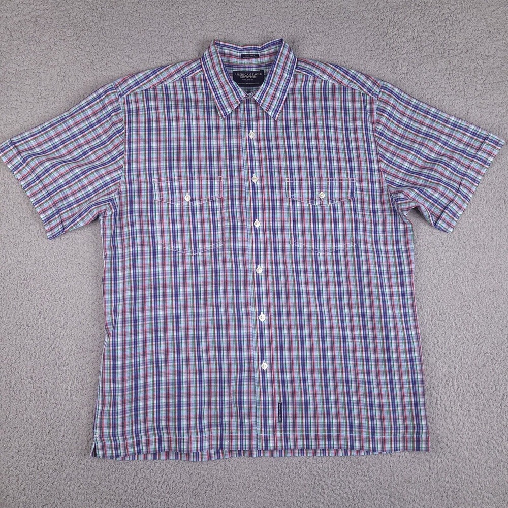 American Eagle Outfitters Shirt Mens Medium Multicolor Plaid Axle Button Down